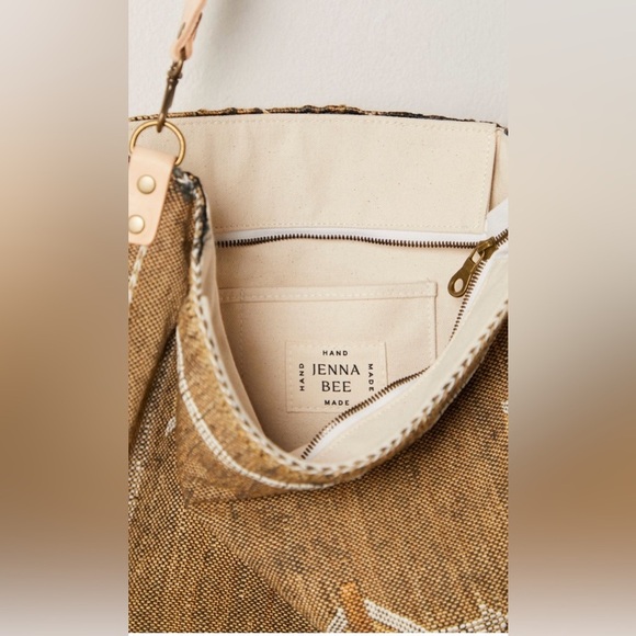 NWT Jenna Bee x Free People Cactus Silk Tote Brown - Picture 5 of 10